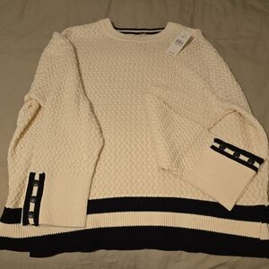 LOFT▪︎Lou&Grey Cream and Black Women's Sweater